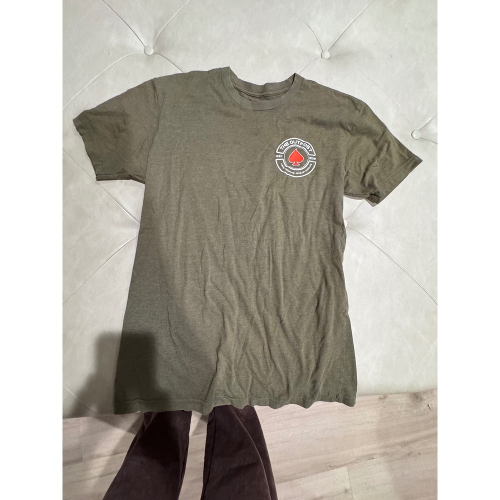 Industry Line The Outpost Graphic T-Shirt Olive Green Spade Logo Small